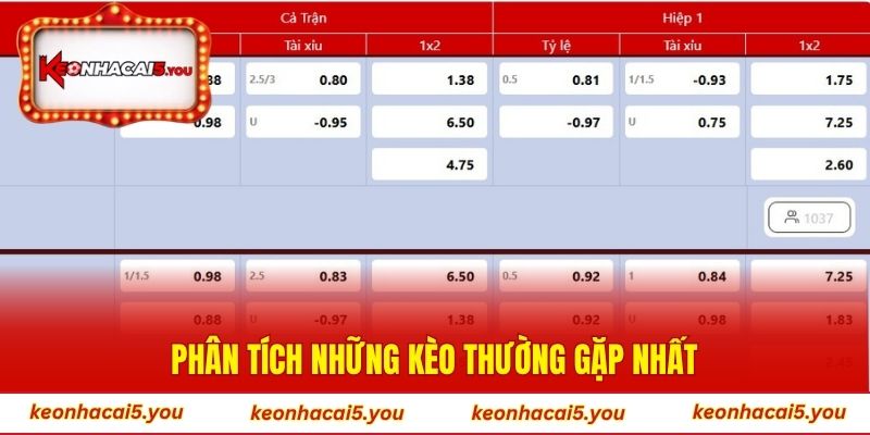 Phân tích những kèo thường gặp nhất