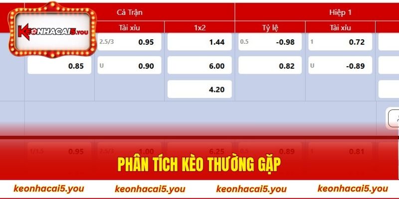 Phân tích kèo thường gặp