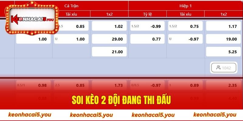 Soi kèo 2 đội đang thi đấu