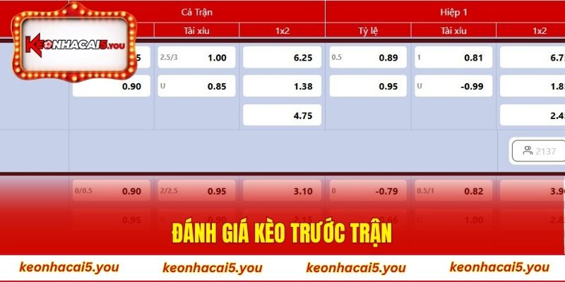 Đánh giá kèo trước trận